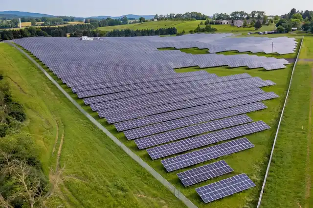 Rows of University Area Joint Authority's Phase 2 solar array in State College