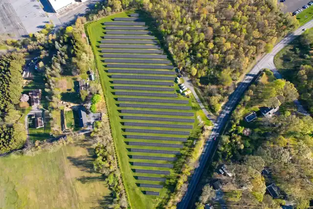 Walnutport Solar Partners' ground array, from a drone